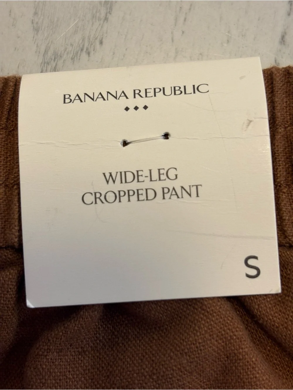 NWT BANANA REPUBLIC Brown Wide-Leg Linen Blend Cropped Pants SZ S $80